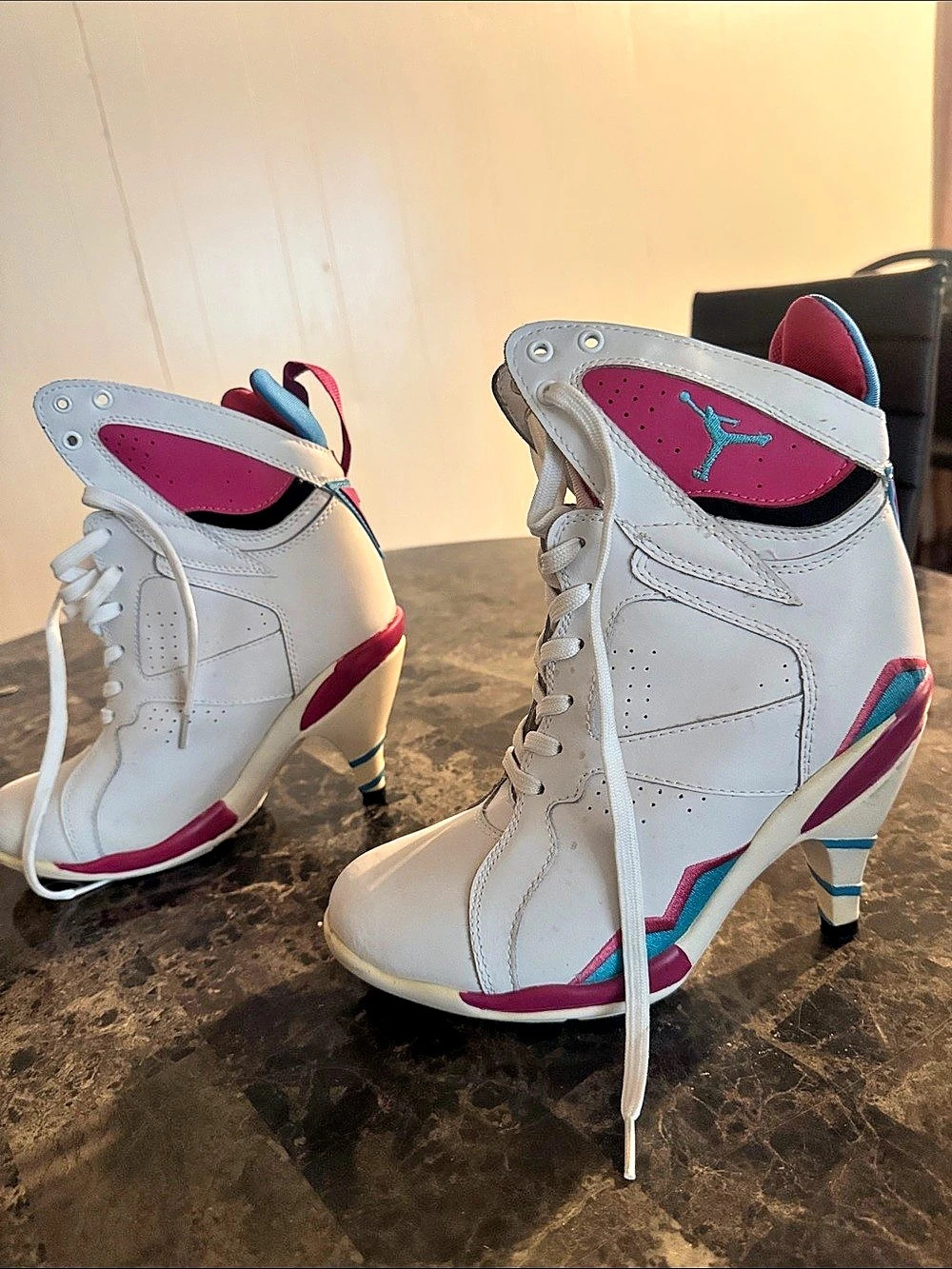 Jordan 23 White & Pink Heels